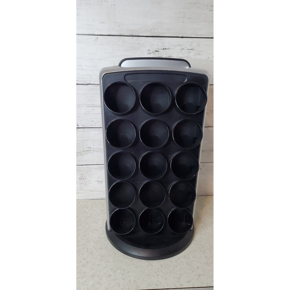 Genuine Keurig 30 K-Cup Carousel Holder Swivel Black Silver 12" Tall Coffee Pod